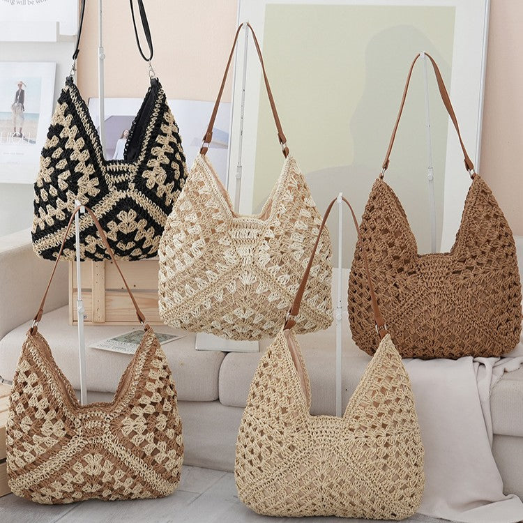 Open Weave Crochet Hobo Shoulder Bag - view 2