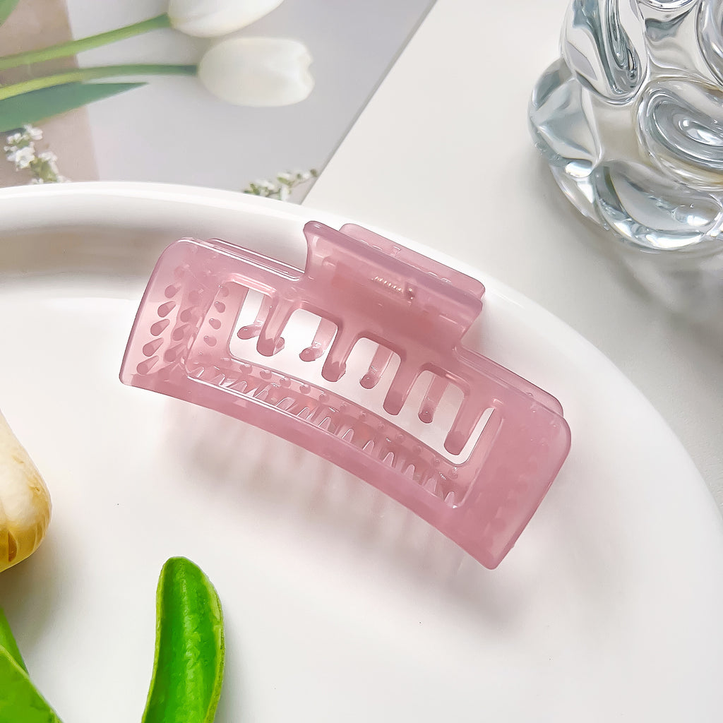 Translucent Rectangle Double Tooth Claw Clip - Color_3