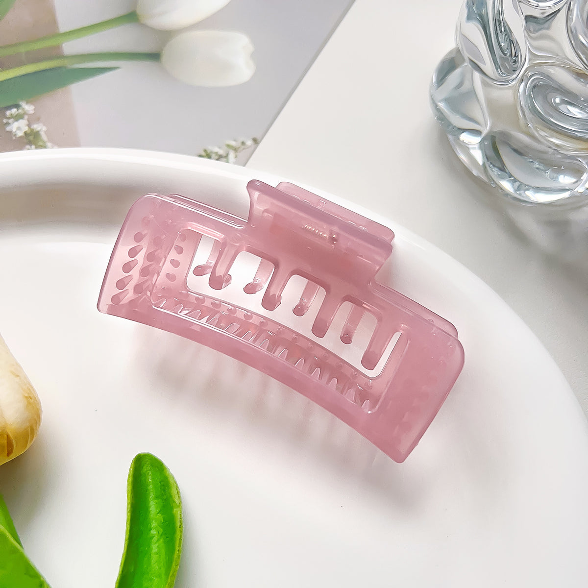 Translucent Rectangle Double Tooth Claw Clip - Color_3