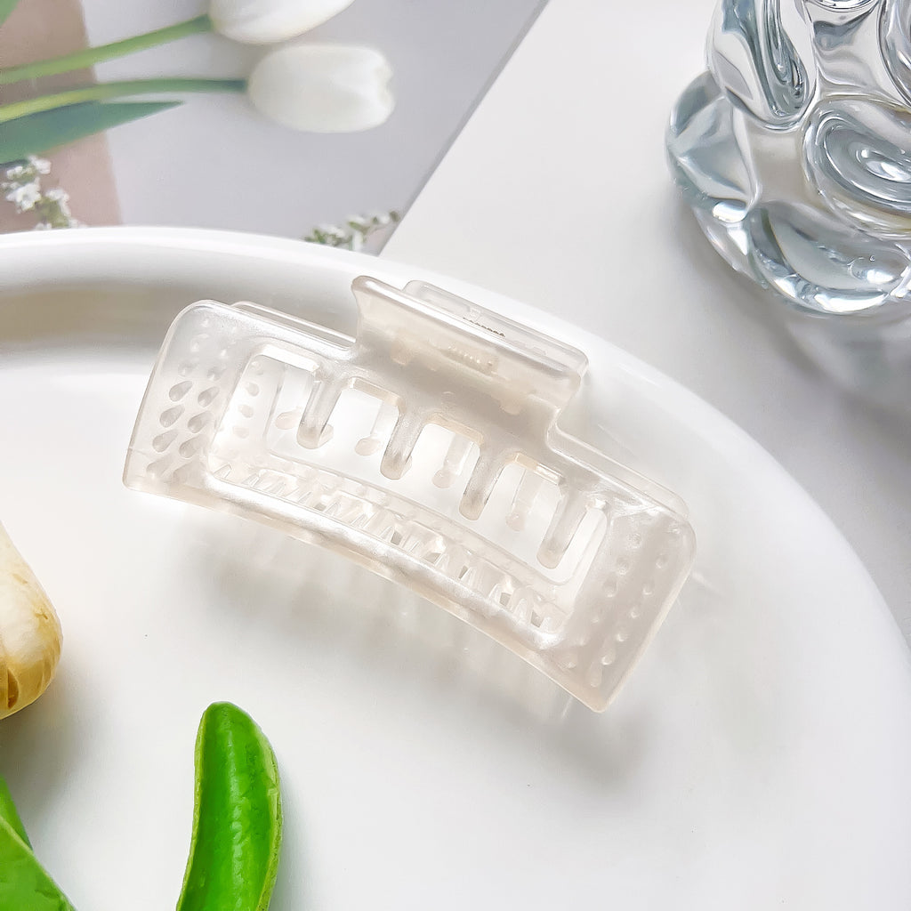Translucent Rectangle Double Tooth Claw Clip - Color_5