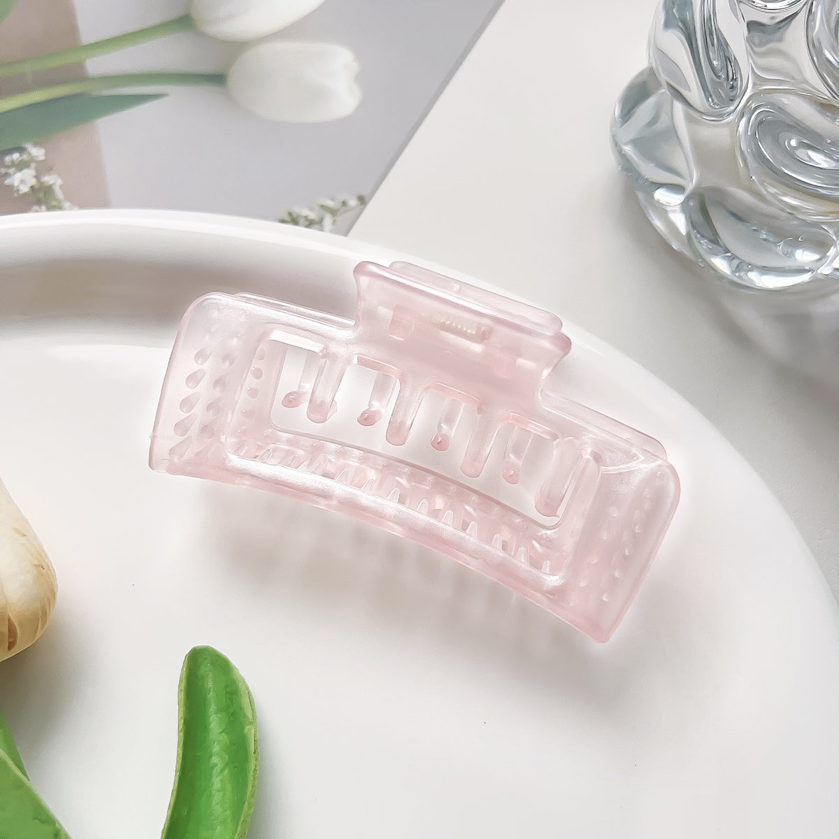 Translucent Rectangle Double Tooth Claw Clip - Color_6