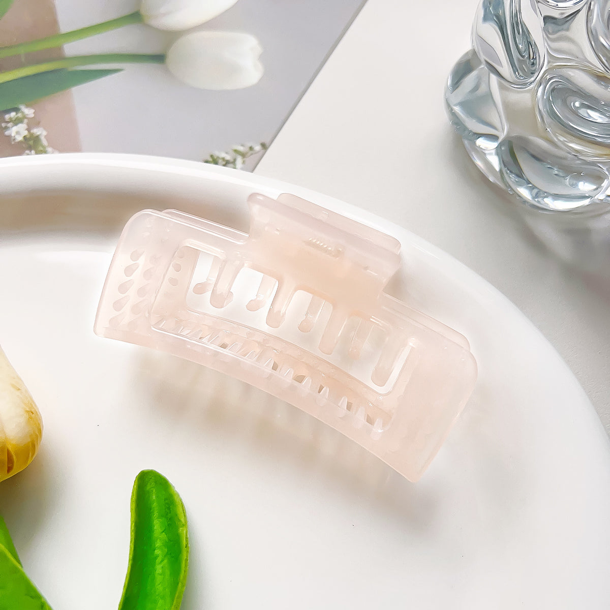 Translucent Rectangle Double Tooth Claw Clip - Color_7