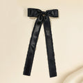 Extra Long Streamer Bow Hair Clip - Black