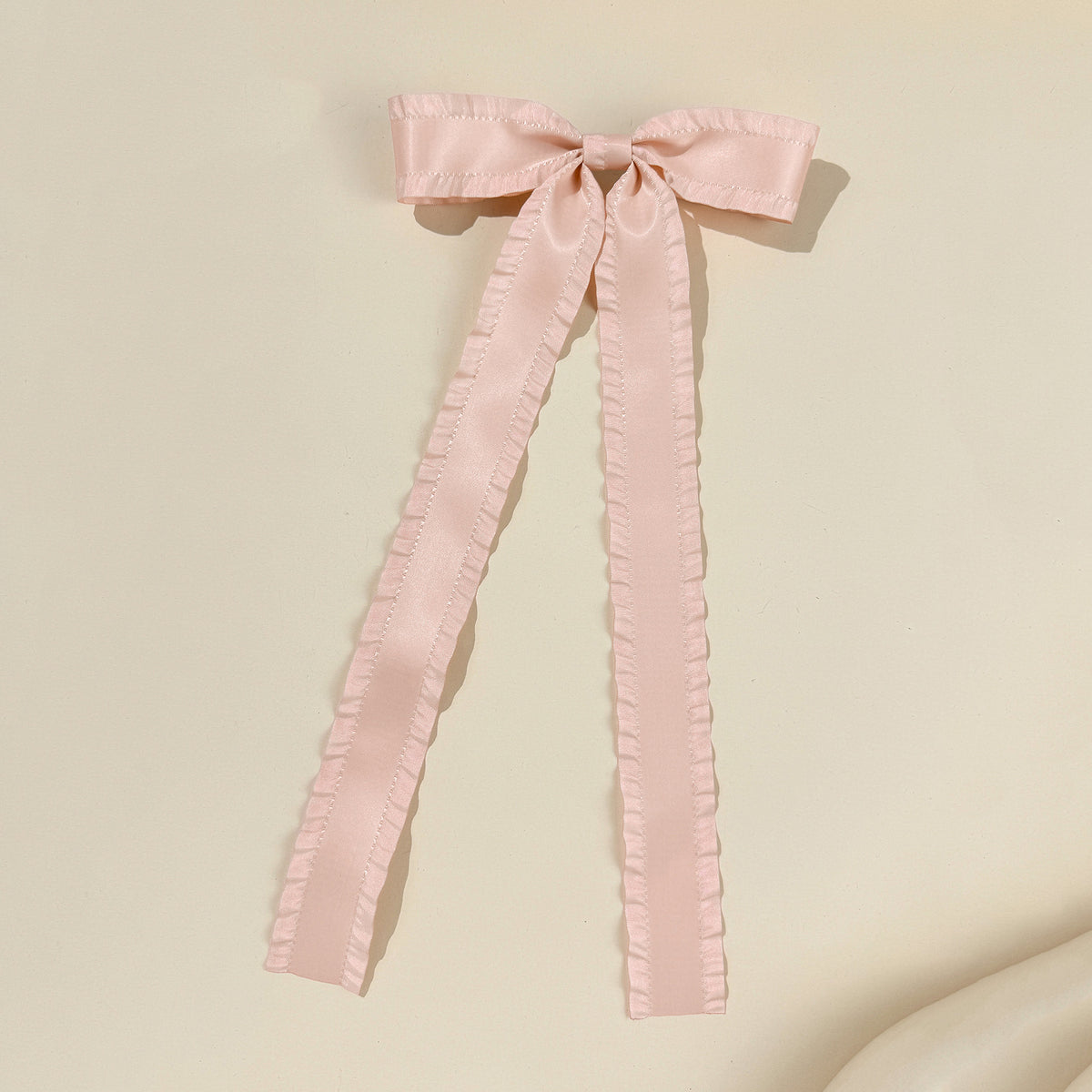 Extra Long Streamer Bow Hair Clip - Pink