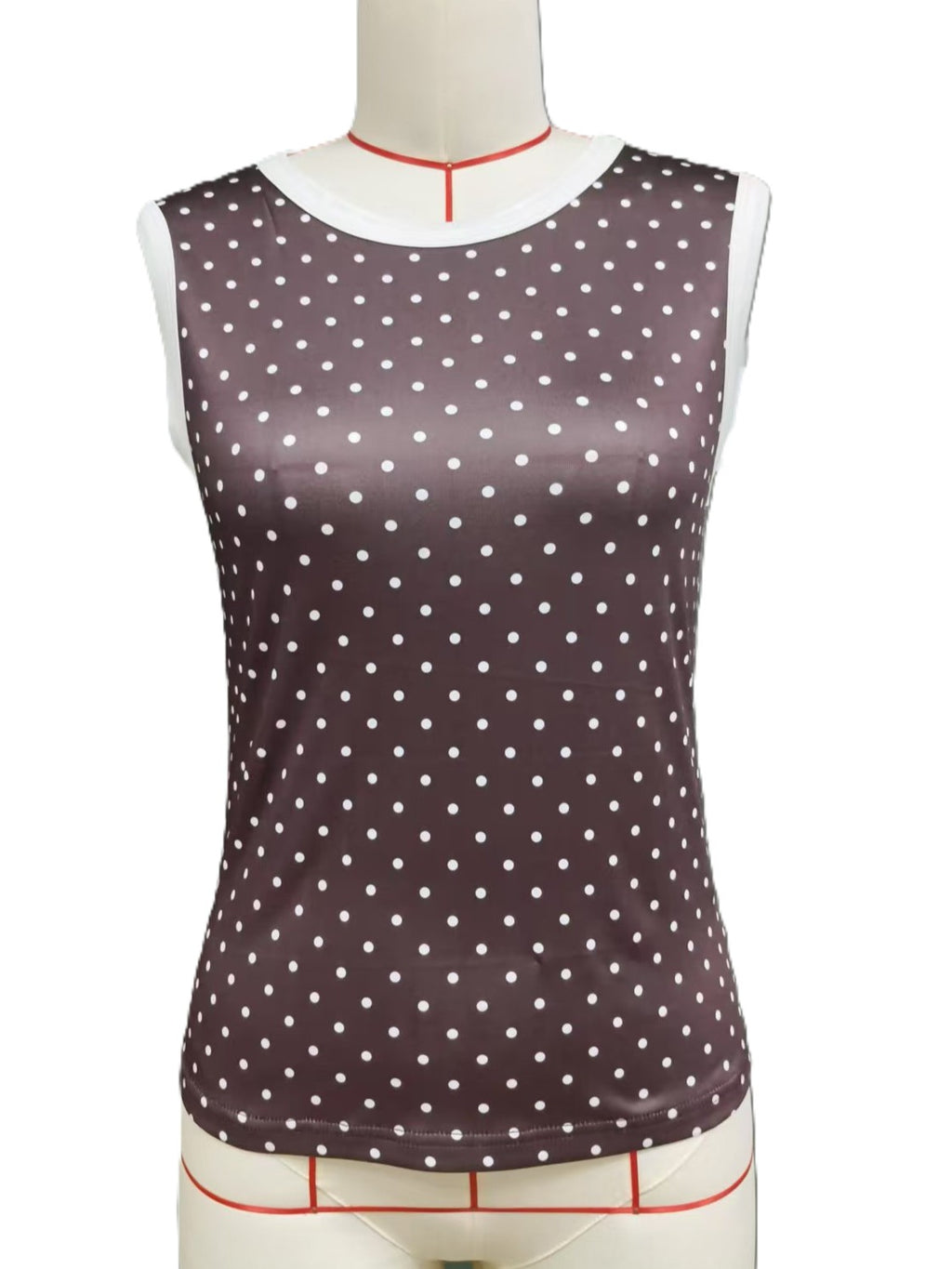 Polka Dot Cropped Ringer Tank Top
