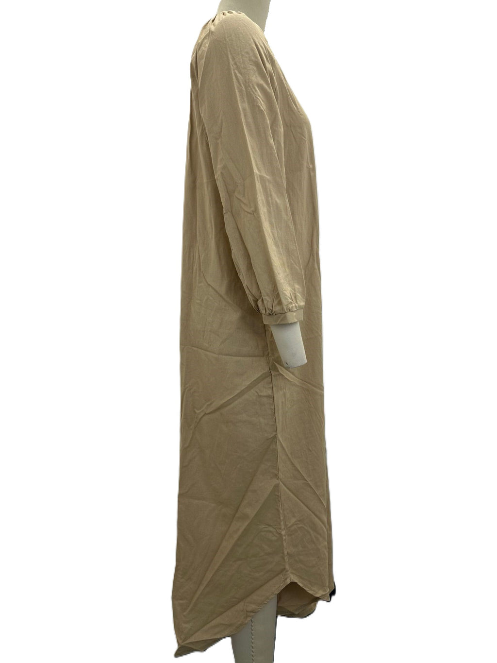 Long Button Front Kaftan Maxi Dress - Khaki - 1