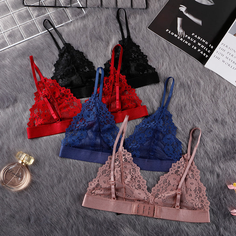 Floral Lace Wireless Triangle Bralette
