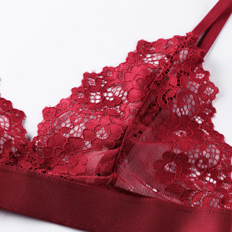 Floral Lace Wireless Triangle Bralette - view 6