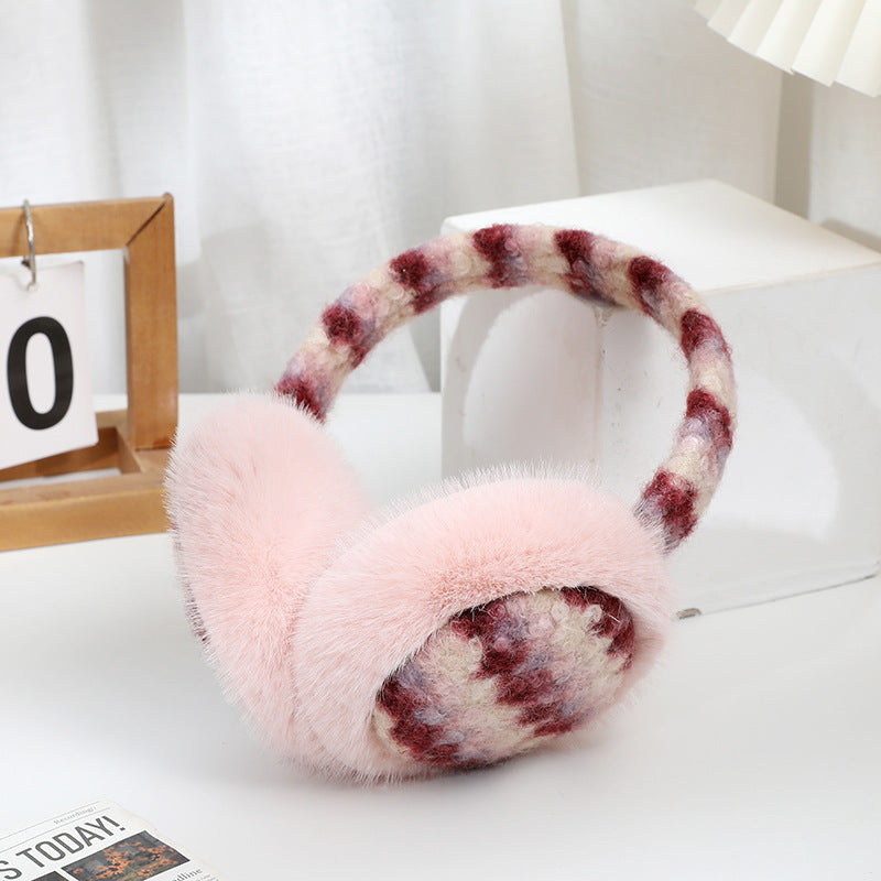 Leopard Trim Plush Ear Warmers For Winter - C2