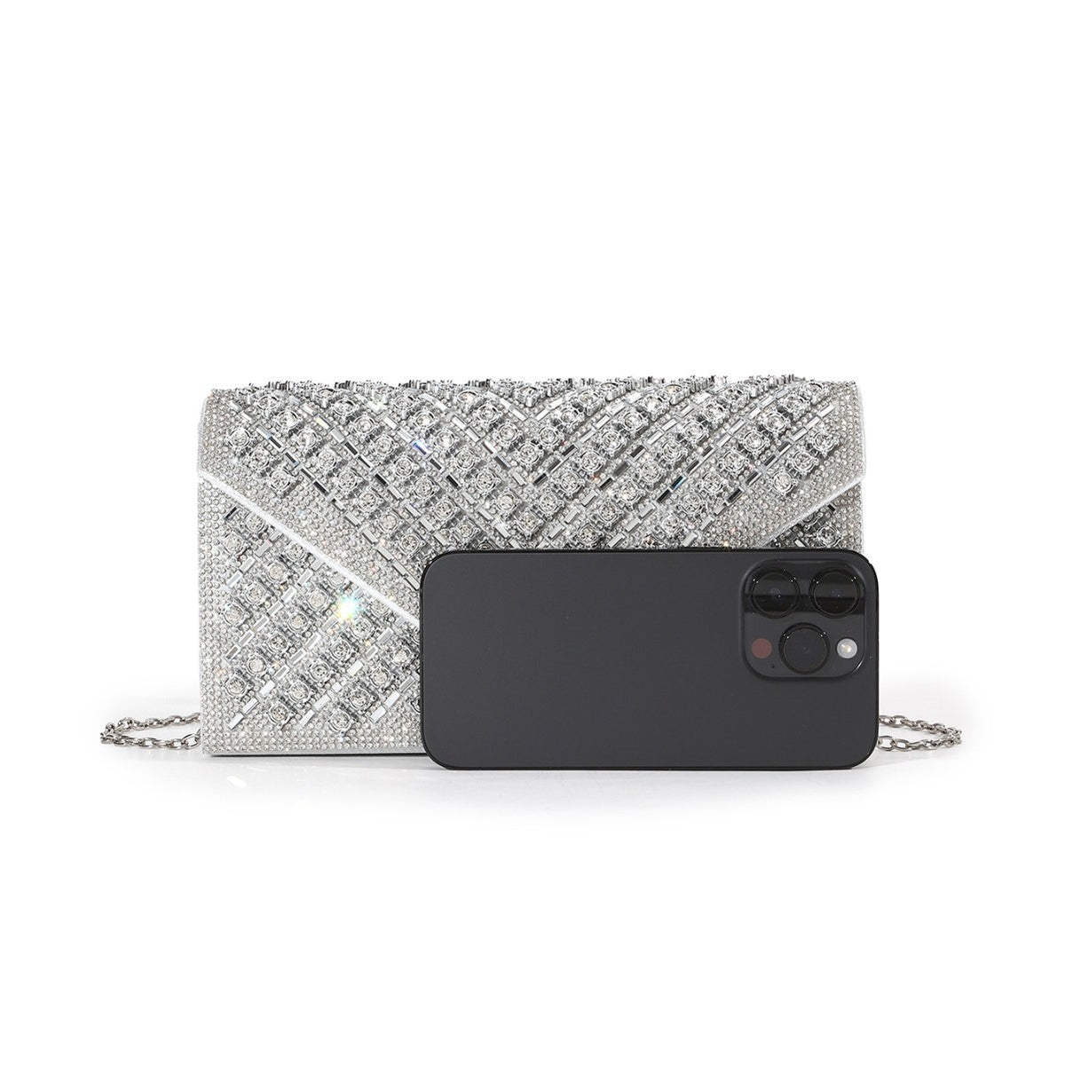 Crystal Embellished Envelope Clutch