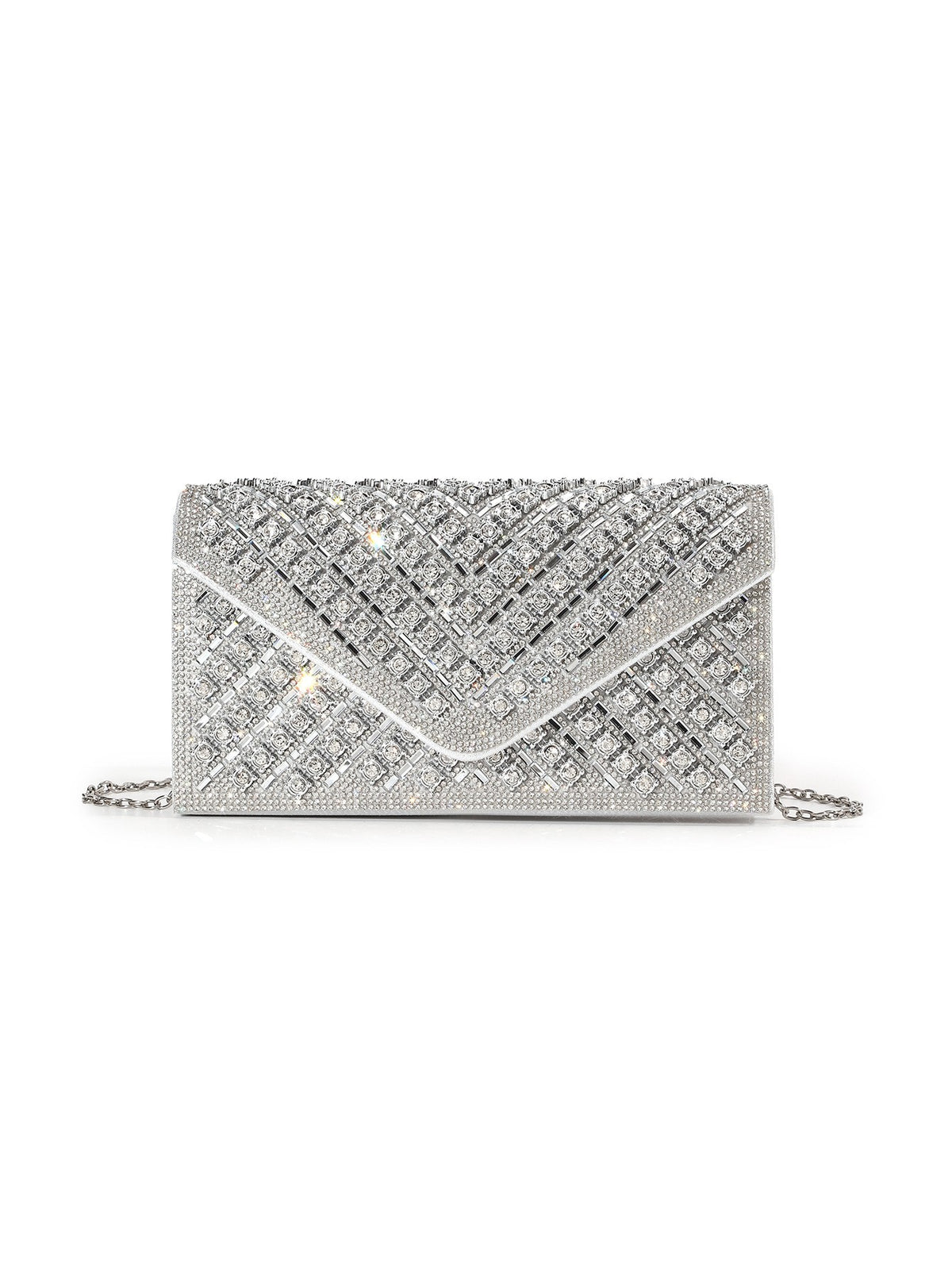 Crystal Embellished Envelope Clutch