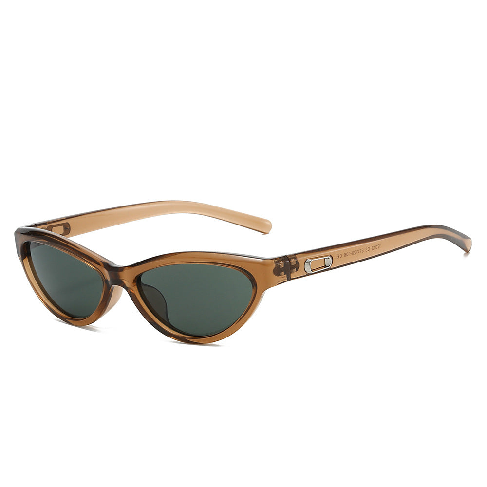 Sleek Cat Eye Sunglasses With Tinted Lenses - Brown