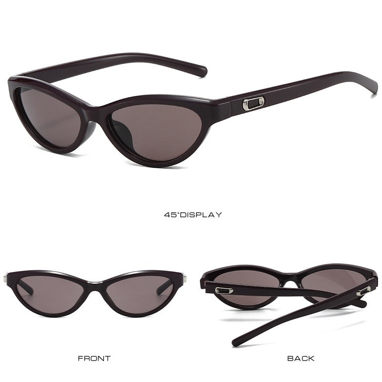 Sleek Cat Eye Sunglasses With Tinted Lenses - Coffee - 1