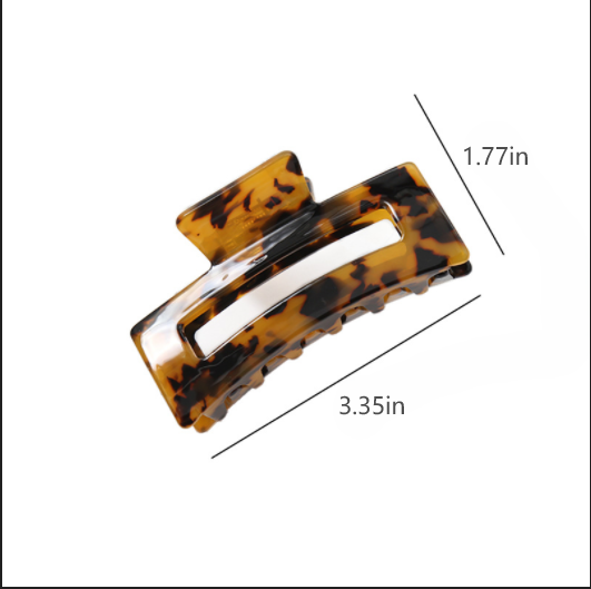 Wide Bar Rectangle Acetate Hair Claw
