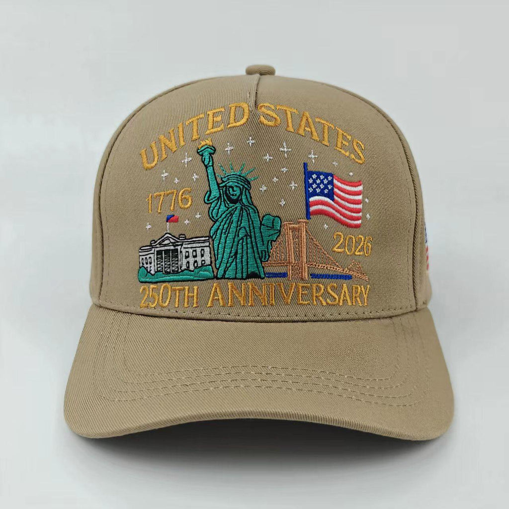 Liberty Skyline Embroidered Baseball Cap - Khaki - 1