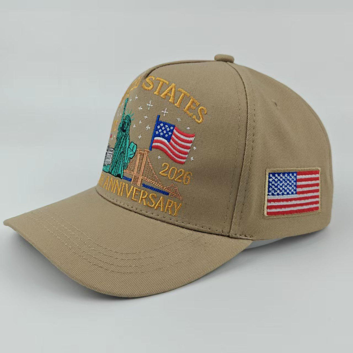Liberty Skyline Embroidered Baseball Cap - Khaki - 8