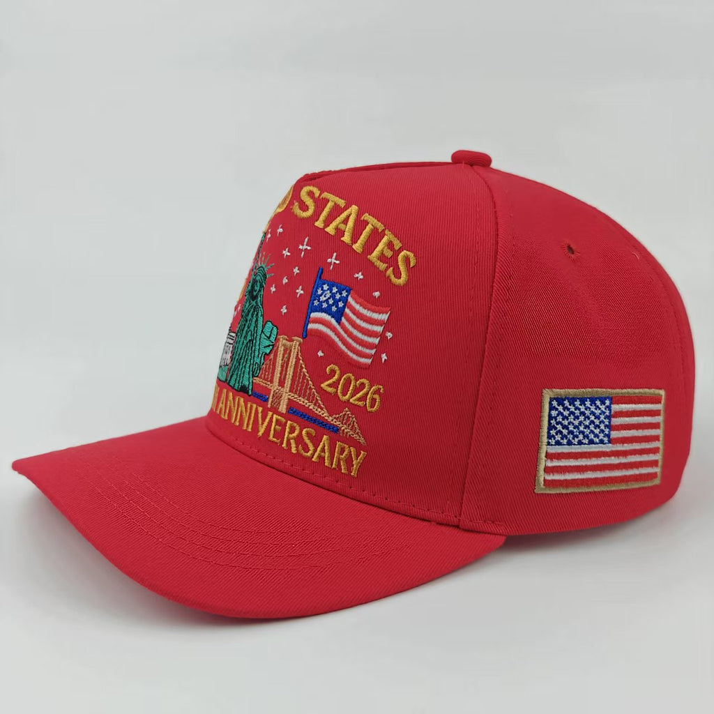 Liberty Skyline Embroidered Baseball Cap - Red - 1