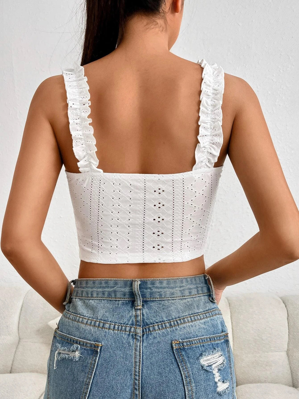 Eyelet Lace Corset Camisole Top - view 2