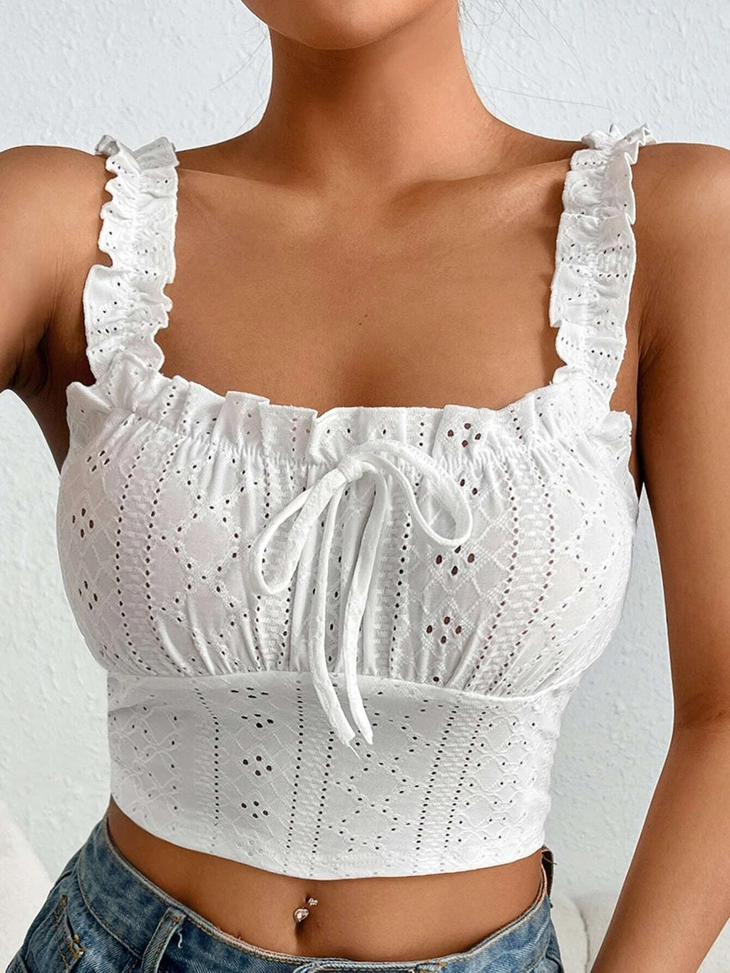 Eyelet Lace Corset Camisole Top - view 3
