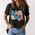 Americana Graphic Print Short Sleeve T-Shirt - Letter
