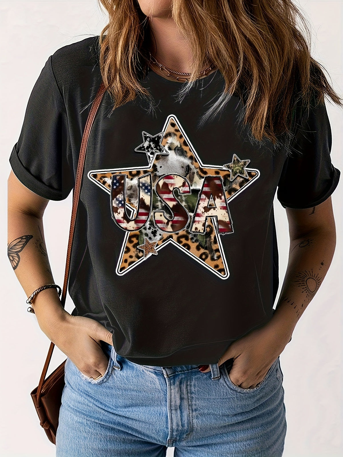 Americana Graphic Print Short Sleeve T-Shirt - Star
