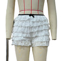 Layered Lace Frill Bow Shorts - White
