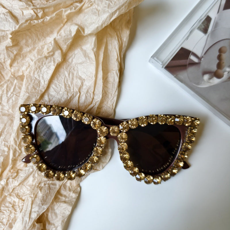 Crystal Embellished Retro Party Sunglasses - Color_1