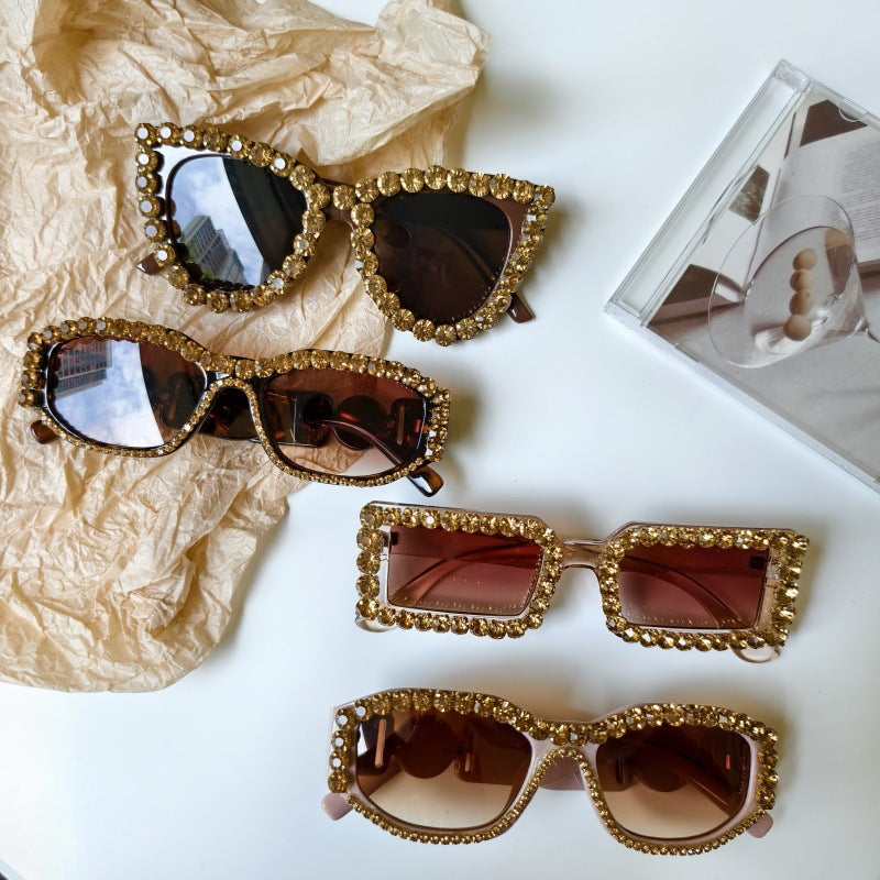 Crystal Embellished Retro Party Sunglasses - Color_2