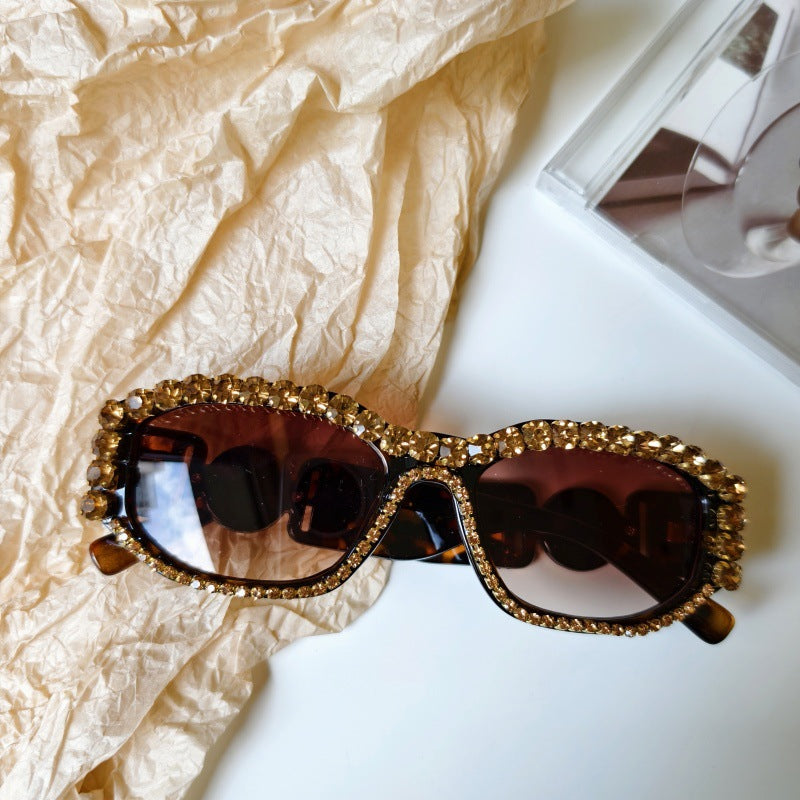 Crystal Embellished Retro Party Sunglasses - Color_2 - 1
