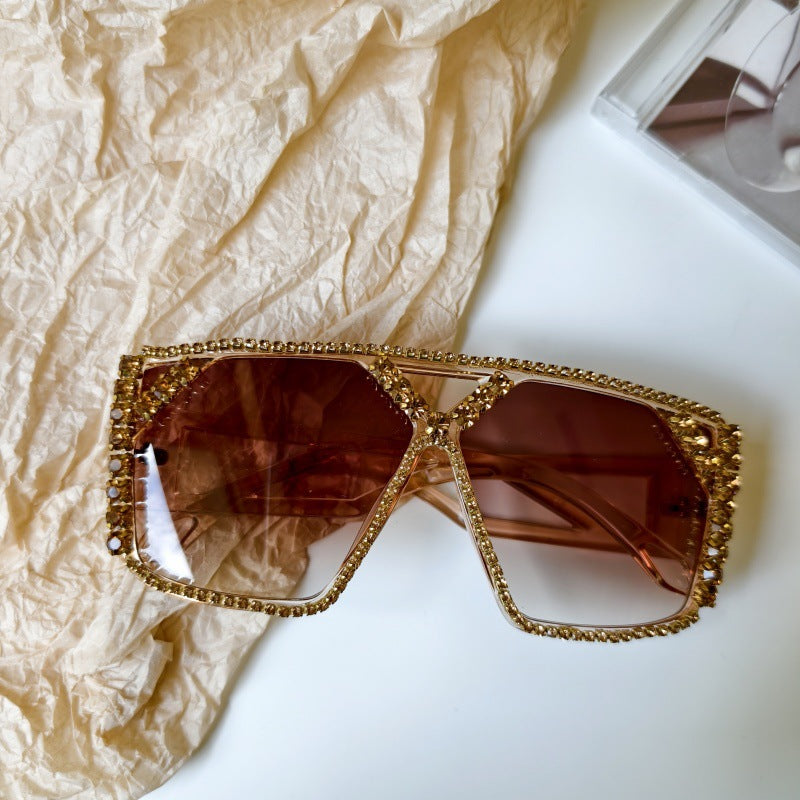 Crystal Embellished Retro Party Sunglasses - Color_4