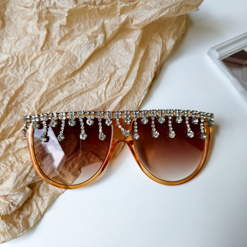 Crystal Embellished Retro Party Sunglasses - Color_8