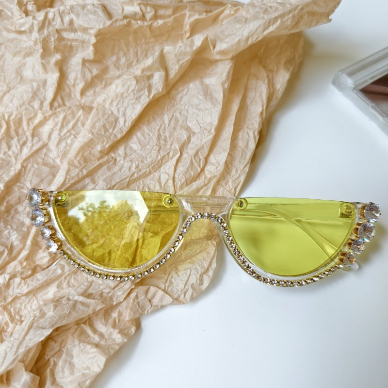 Crystal Embellished Retro Party Sunglasses - Color_9