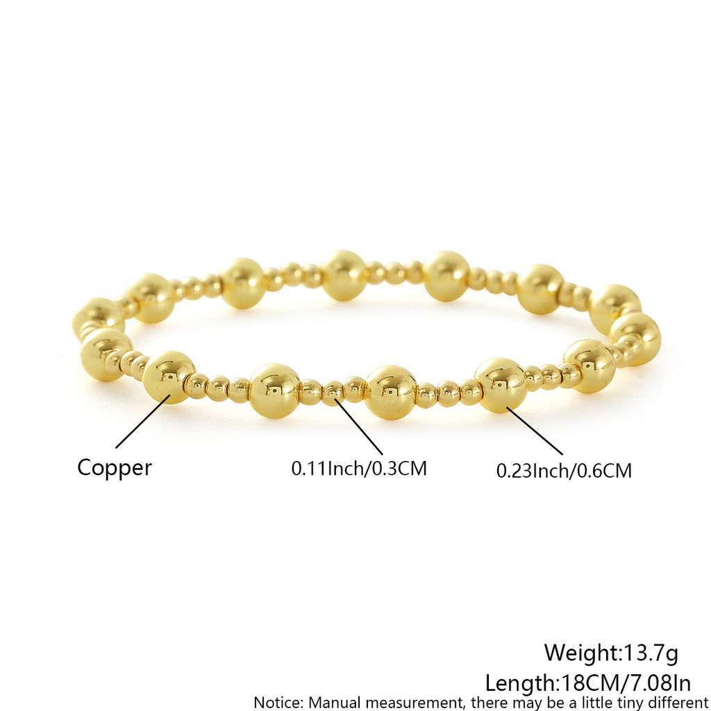 Bohemian Bead And Chain Bracelet Set - 3mm+6mm