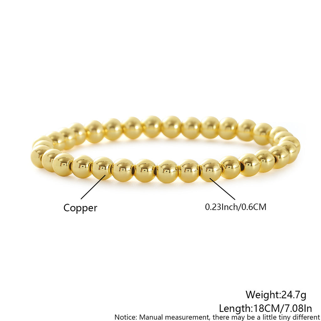 Bohemian Bead And Chain Bracelet Set - 6mm