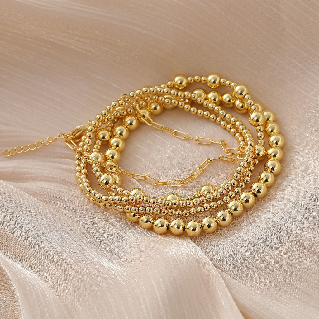 Bohemian Bead And Chain Bracelet Set