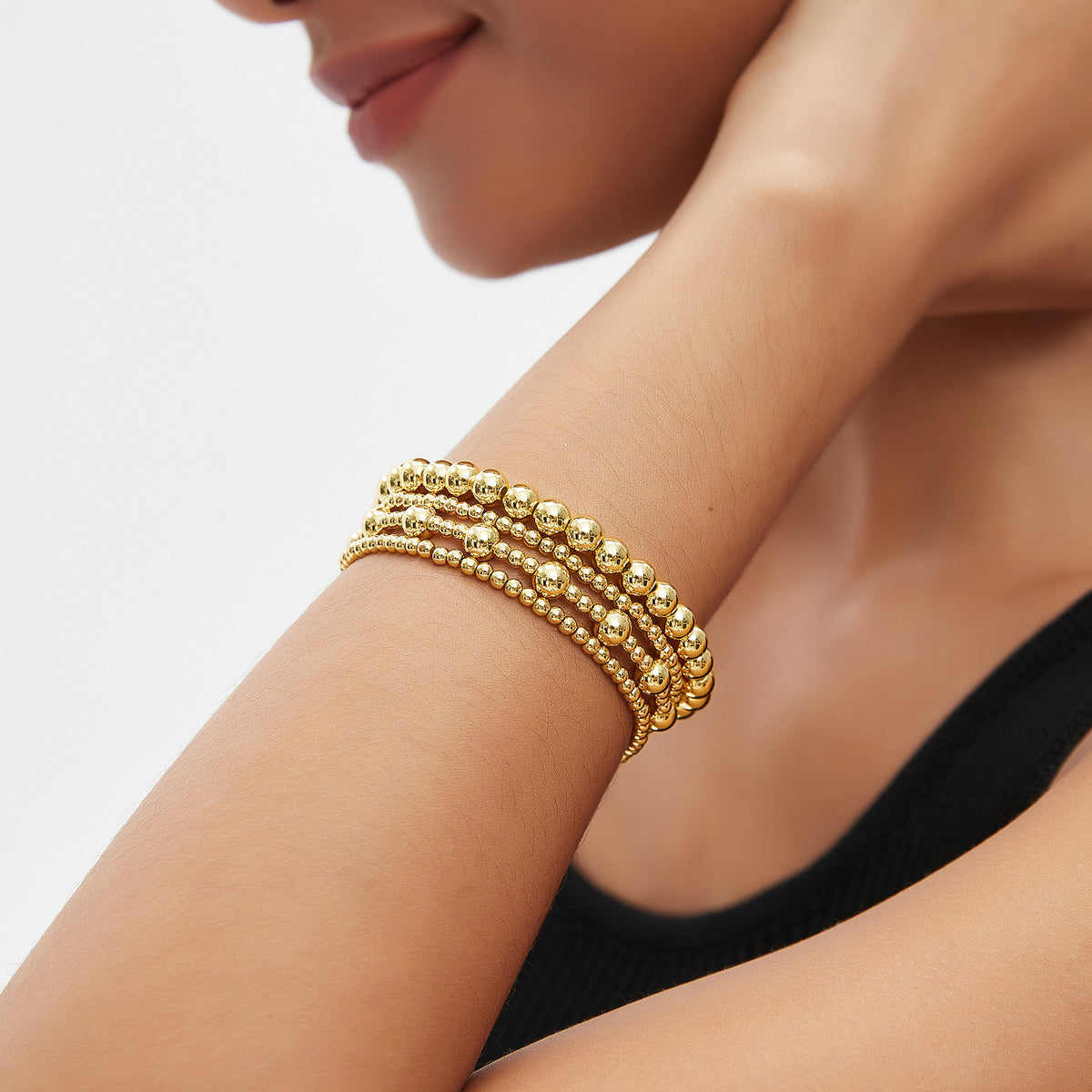 Bohemian Bead And Chain Bracelet Set - view 1