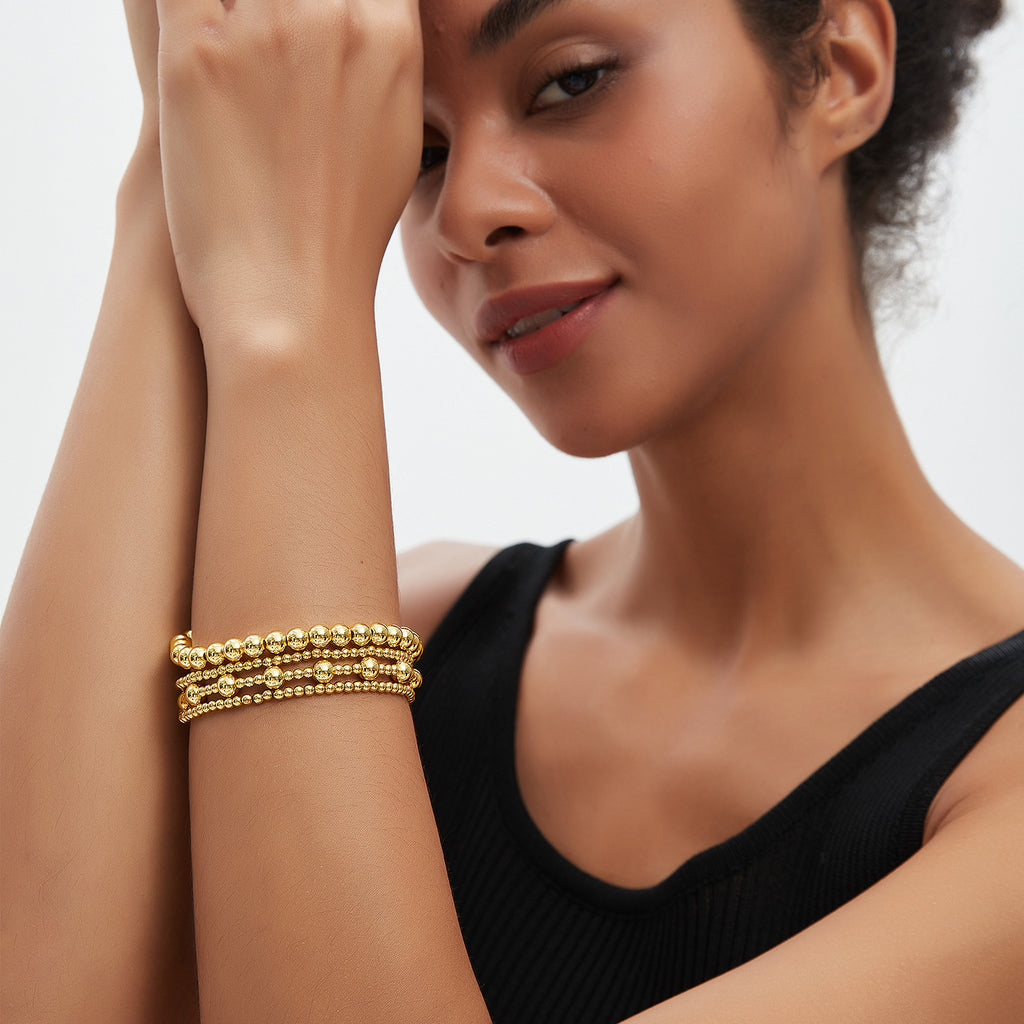 Bohemian Bead And Chain Bracelet Set - view 2