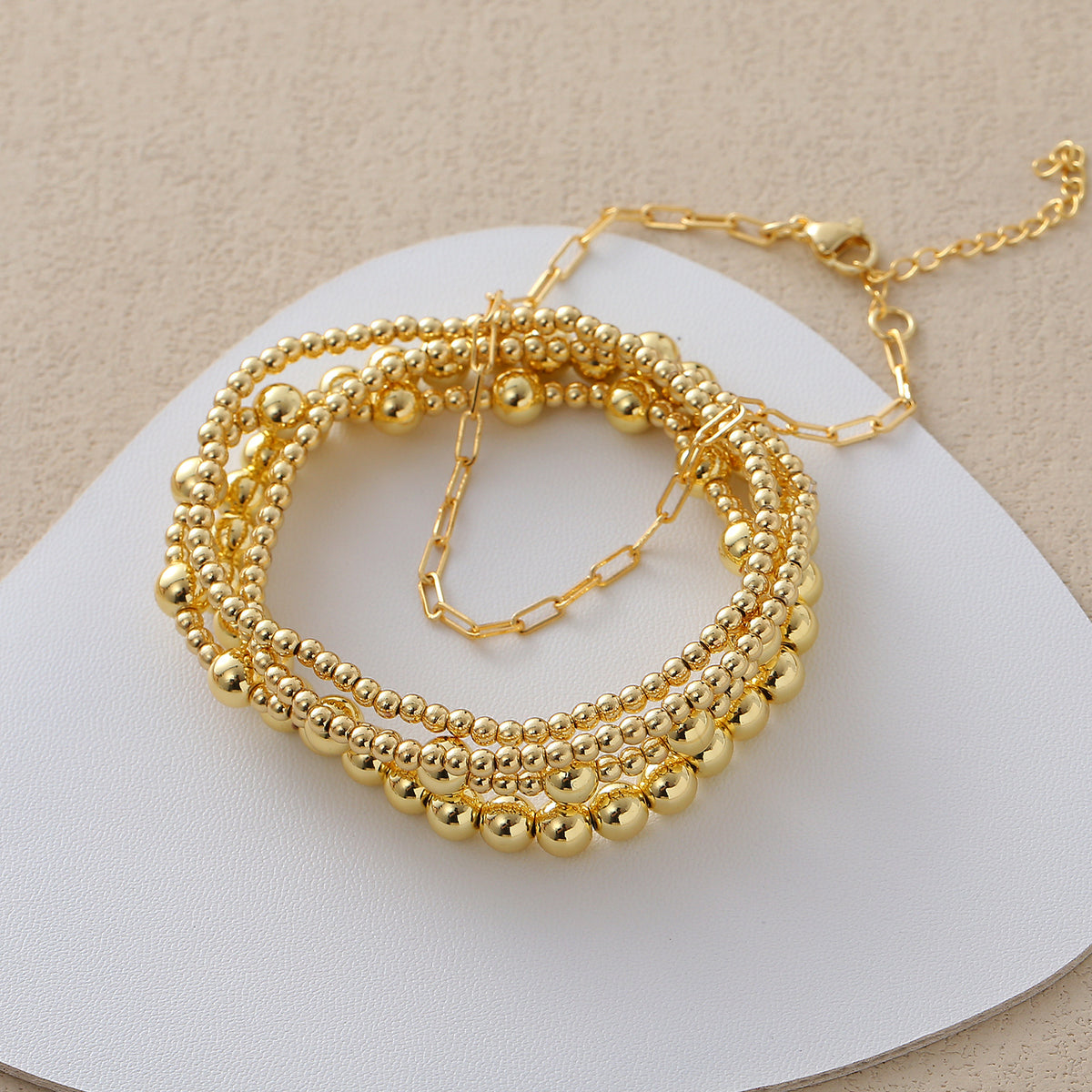 Bohemian Bead And Chain Bracelet Set - view 4