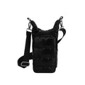Quilted Puffer Water Bottle Crossbody Bag - Black