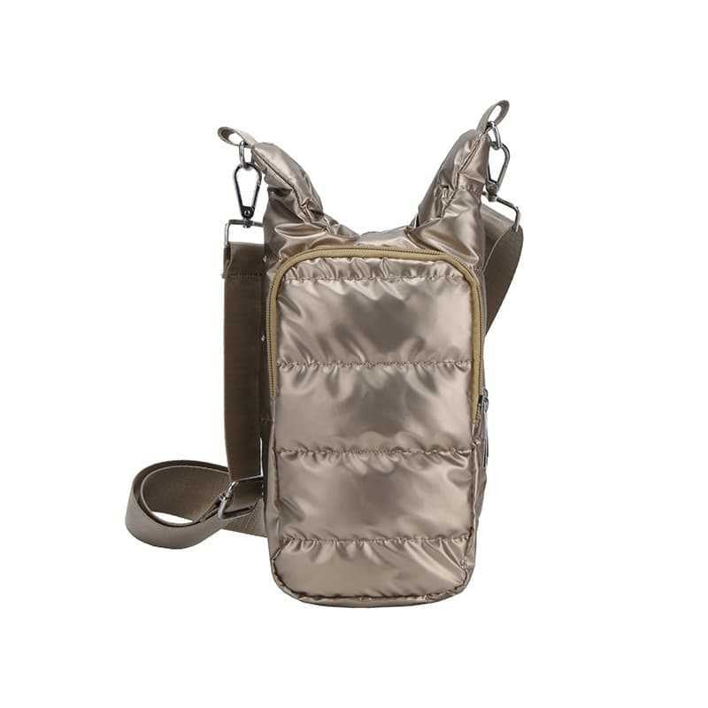 Quilted Puffer Water Bottle Crossbody Bag