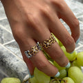 Openwork Daisy Flower Adjustable Ring - Silvery