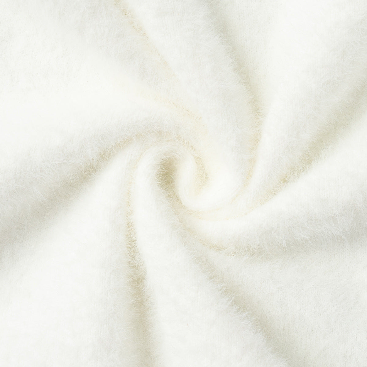 Fuzzy Knit Belted Duster Cardigan - White - 5