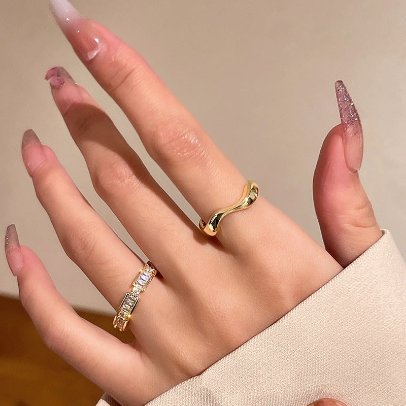 Pearl Accent Stacking Band Rings - Style4