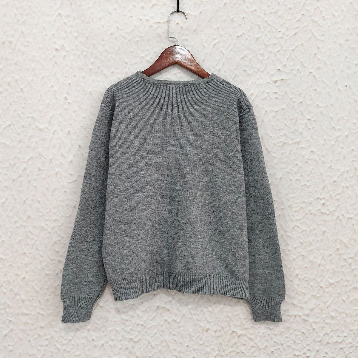 Colourful Button Round Neck Cardigan - Grey - 1