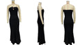 Strapless Ruffle Textured Bodycon Maxi Dress - Black
