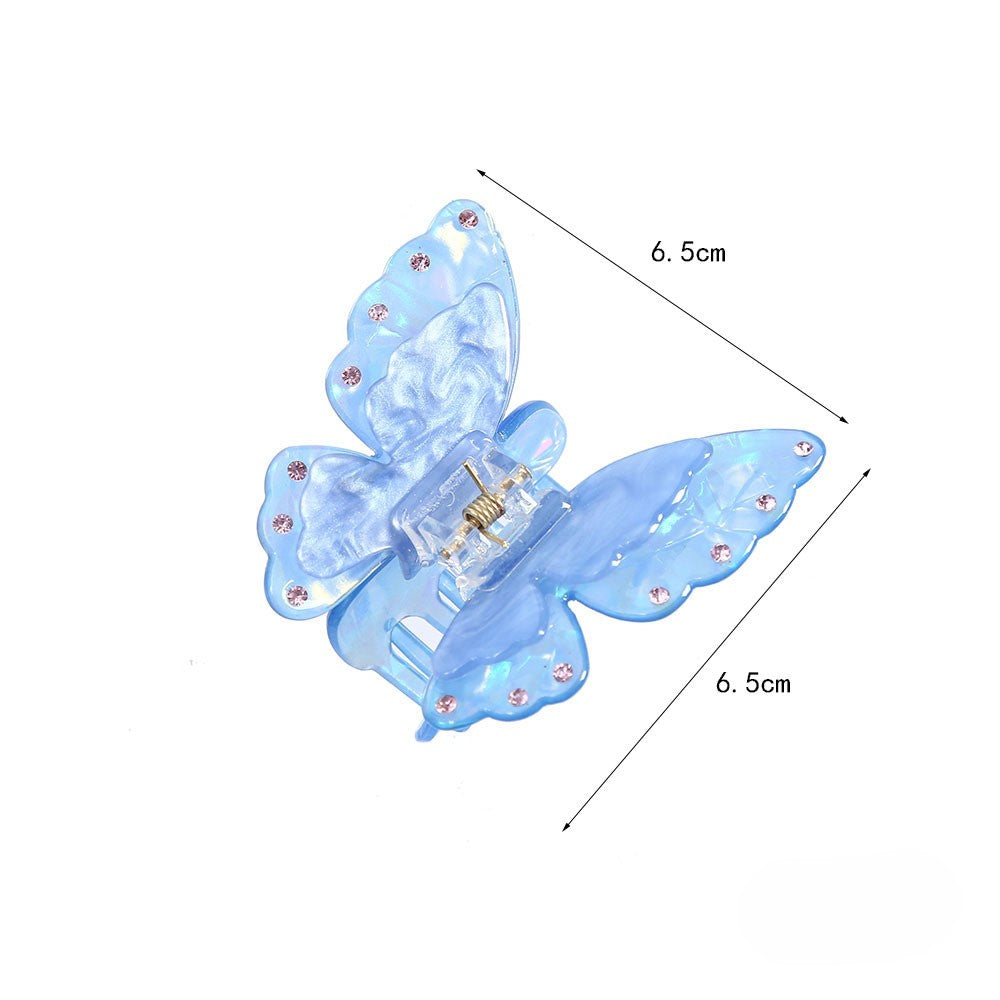 Layered Butterfly Rhinestone Hair Clip - view 1