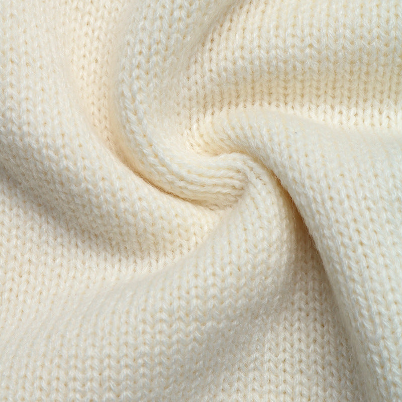 Apricot Stripe Sleeve Frog Button Boxy Knit Cardigan - Apricot - 4