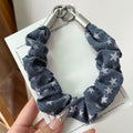 Western Star Denim Scrunchie Phone Wrist Lanyard - Blue