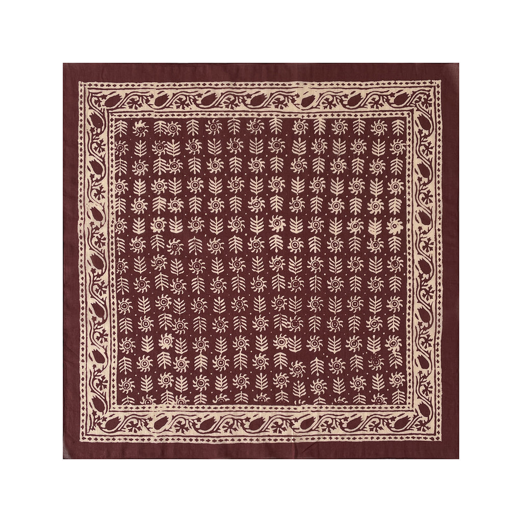 Vintage Ethnic Motif Cotton Square Bandana - NO-1