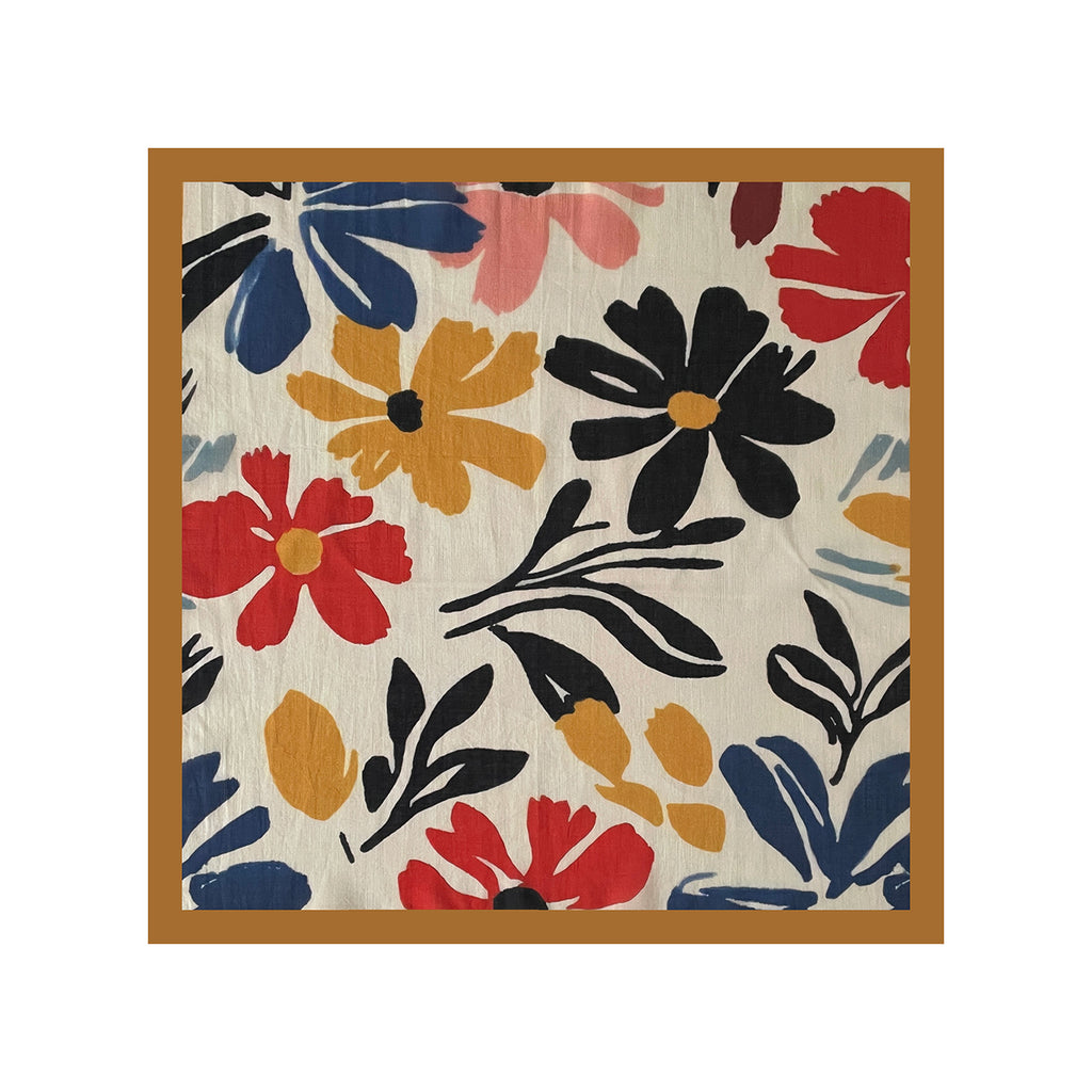 Vintage Ethnic Motif Cotton Square Bandana - NO-2
